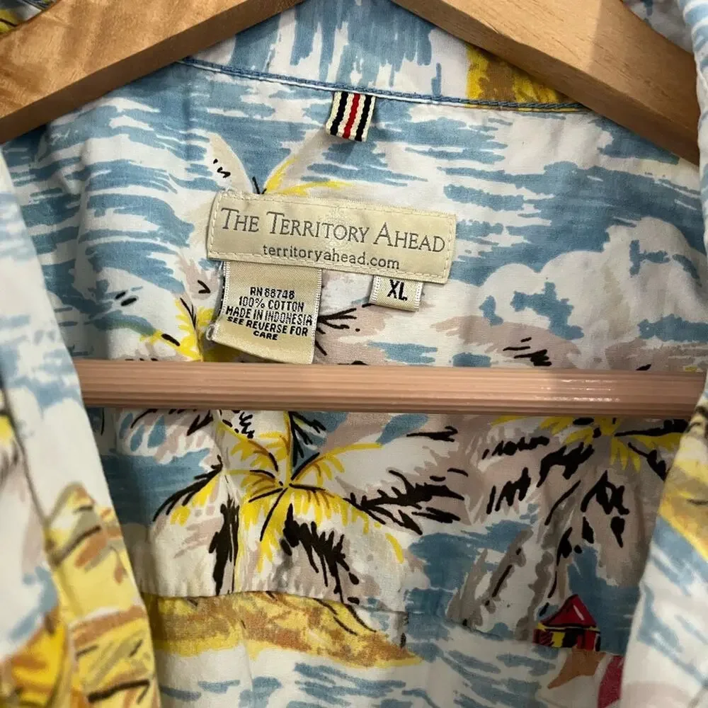 The Territory‎ Ahead Mens Cotton Tropical Button Down Shirt XL